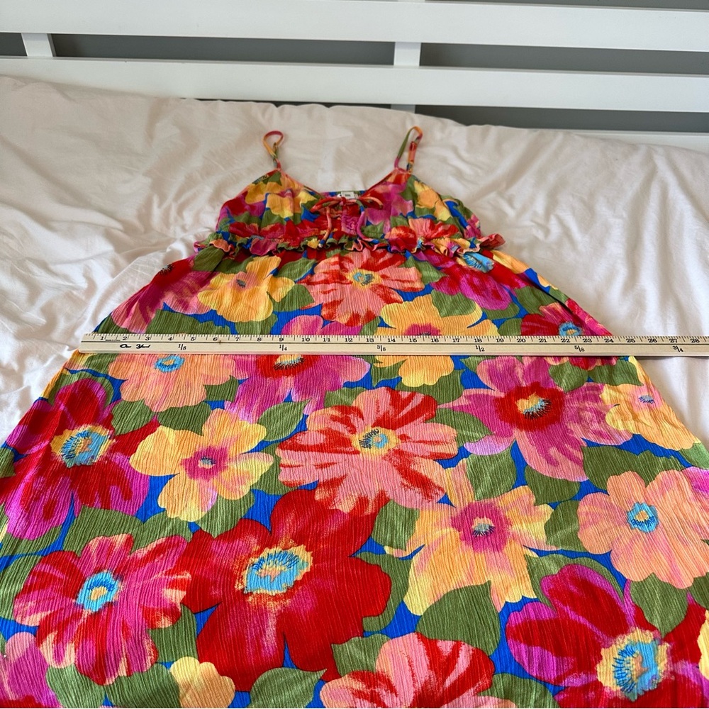 Billabong Rebel Heart Floral Spaghetti Strap Midi Dress V-Neck Women’s Size XXL - Picture 7 of 12